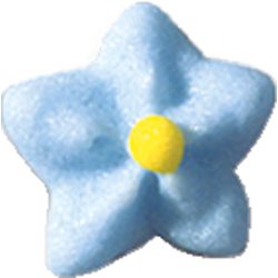 Kék nefelejcs virág cukorból