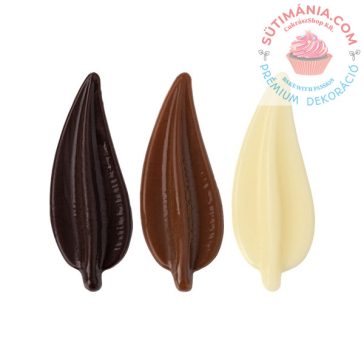 LEMAN ÉT- TEJ- ÉS FEHÉRCSOKOLÁDÉ LEVELEK 1,5*3,5 CM