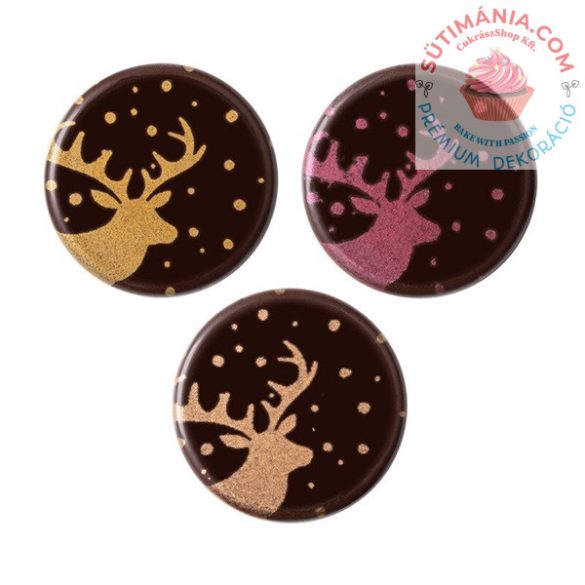LEMAN ÉTCSOKOLÁDÉ KÖRLAP RÉNSZARVASOK 3 CM