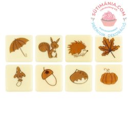 FEHÉRCSOKOLÁDÉ TÁBLA ŐSZI VEGYES 2,5 cm