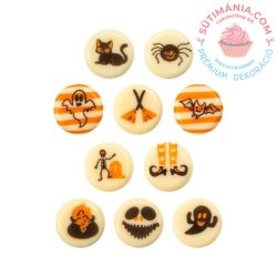 FEHÉRCSOKOLÁDÉ KÖRLAP HALLOWEEN 2cm