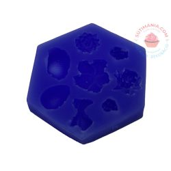   MARCIPÁN/FONDANT MINTÁZÓ, SZILIKON, VIRÁG FEJEK 7,5X8,5 CM