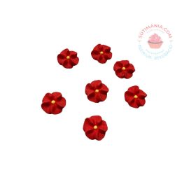 Csavart virág cukorból piros színben