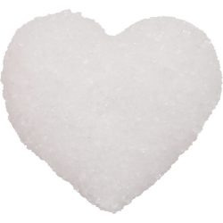 Fehér szívecske cukorból
