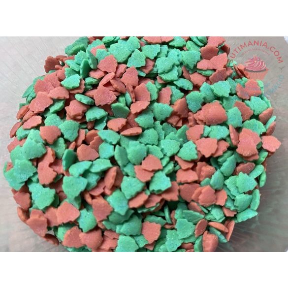 Cukor konfetti fenyő zöld és piros 50g GD