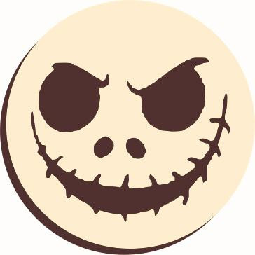 Fehér csokoládé tábla Halloweeni rém pofa