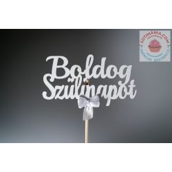 Fa beszúró tábla Boldog Születésnapot Fehér