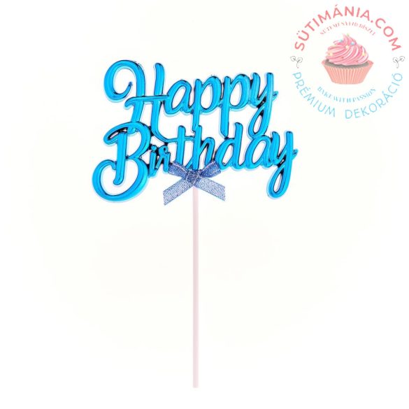 Tortadísz - Happy Birthday kék