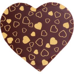 Étcsokoládé szív szív mintás arany
