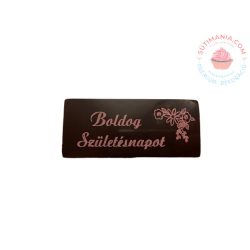   Étcsokoládé tábla Boldog Születésnapot rózsaszín (RENDELÉSRE)