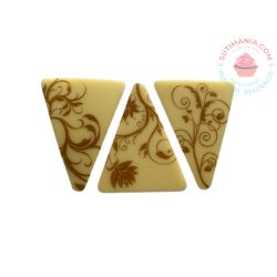 Fehér csokoládé háromszög virág mintás barna