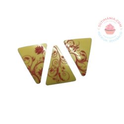 Fehér csokoládé háromszög virág mintás rózsazsín