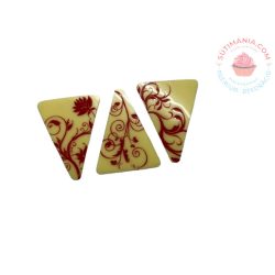 Fehér csokoládé háromszög virág mintás piros