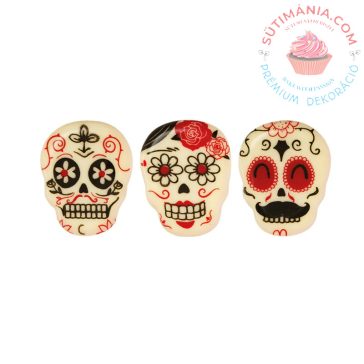 Calaveras fehér csokoládé koponya szett